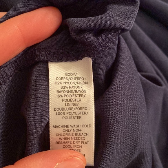 Ann Taylor LOFT 3/4 Sleeve Blouse. Metallic Blue & Silver. Lined . Size Small P. - Picture 5 of 5